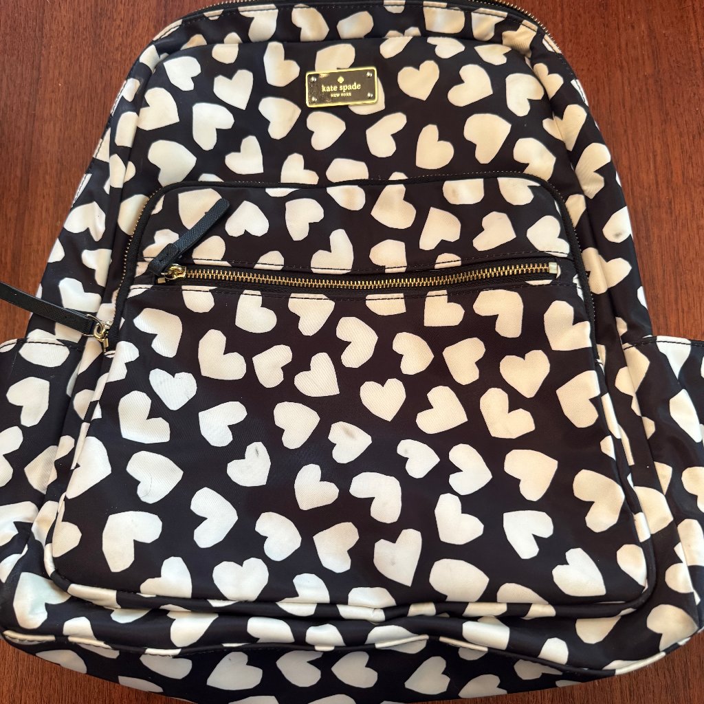 Beautiful Kate Spade Watson Hearts Hartley Backpack Black & White Hearts